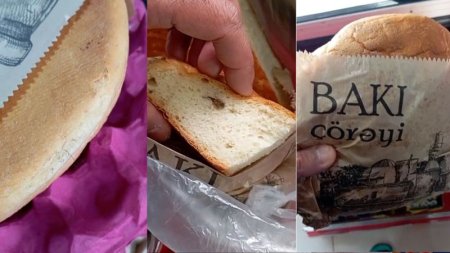 'Bakı' çörəyinin içindən iyrənc məhlul və tük çıxdı çıxdı